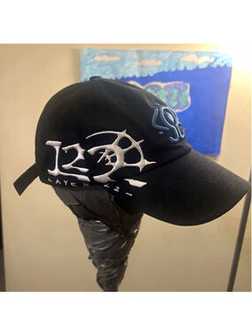 Layer 22 Black Adjustable Baseball Cap Embroidered Logo, Blue & White Details